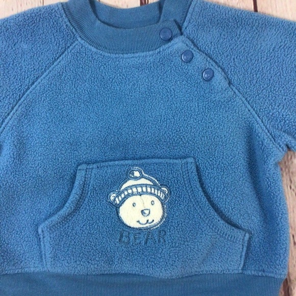 The Children’s Place Blue Bear Fleece Sweatshirt - Size 0-3 Months - Picture 2 of 6